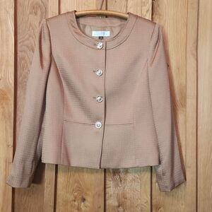 TAHARI Arthur S Levine Cocktail Party Single Breasted Blazer Size 14, Gold